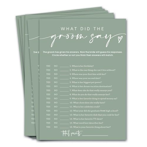 Bridal Shower Games Cards & What Did the Groom Say