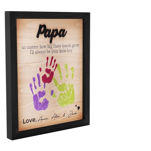 Best Dad Ever Hands Down Sign Handprint Kit with Paint DIY Gift for Father's Day