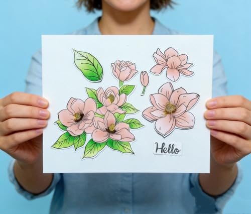 Realistic Magnolia Stamps & Dies & Layering Coloring Stencil Set