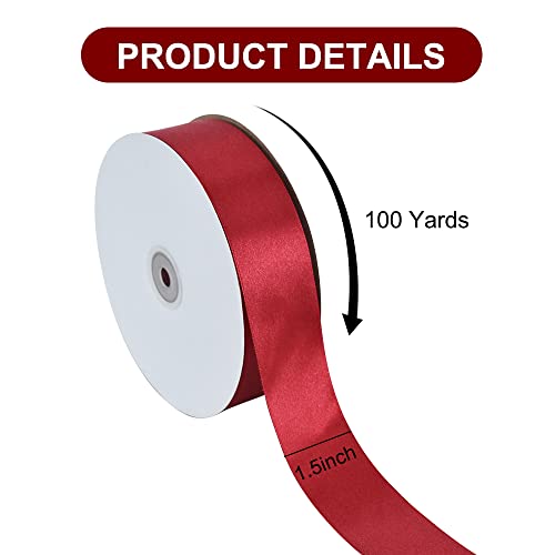 100 Yard Burgundy Satin Ribbon 1 (300 Foot)