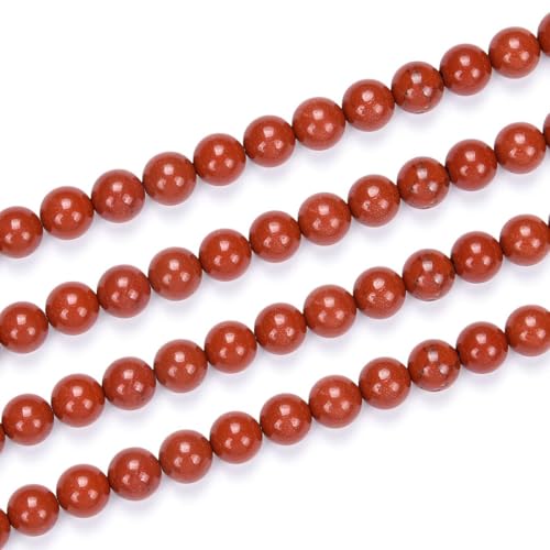 90pcs Adabele Natural Grade A Red Jasper Gemstone 8mm Round Beads (92 Count)