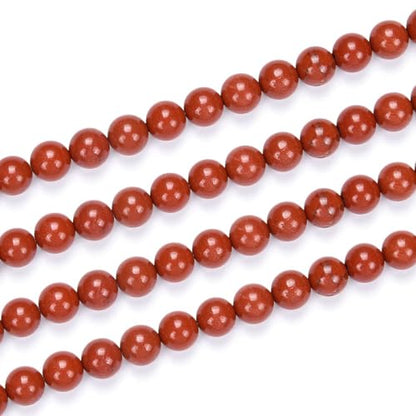60pcs Adabele Natural Grade A Red Jasper Gemstone 6mm Round Beads (62 Count)