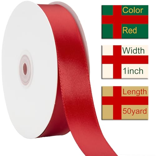 1 Inch Red Ribbon 50Yards