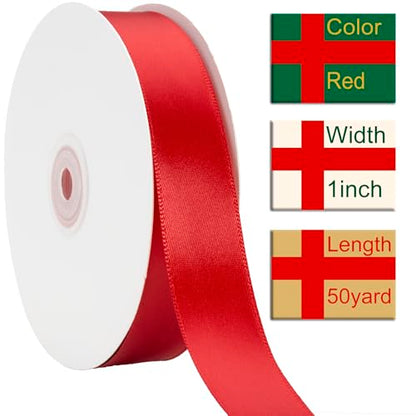 1 Inch Red Ribbon 50Yards