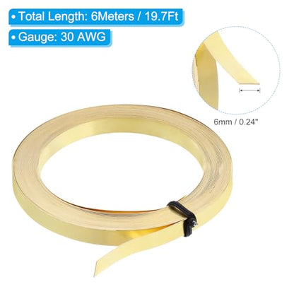 19.7ft Brass Square Wire 6mm Bendable Brass Beading Wire 30 Gauge