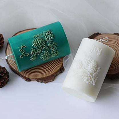 3D Cylinder Pine Cone Candle Mold