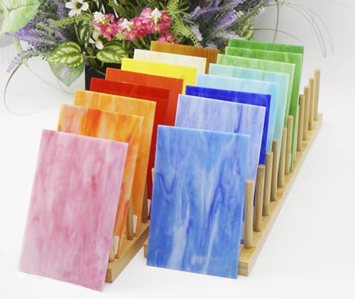26 Pieces Stained Glass Sheets Variety Pack (26 Count)