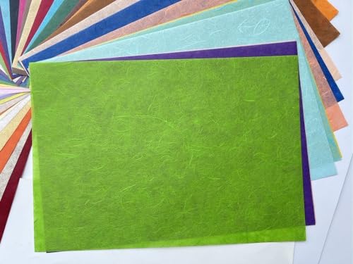 50 Design A4 Natural Fiber Mulberry Tree Mulberry Paper Sheets Art Tissue Washi Paper Design Craft Art Origami Suppliers Card Making Writing Painting 50 Sheets (50 Count)