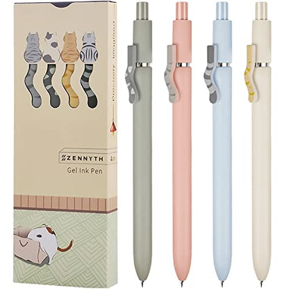 Cat Pens 8 Pcs 0.5mm Cute Kawaii Black Ink Fine Point Smooth Writing