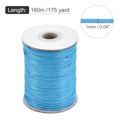 Waxed Cord 1mm Waxed Polyester Cord 175 Yard Wax String for Bracelet Making