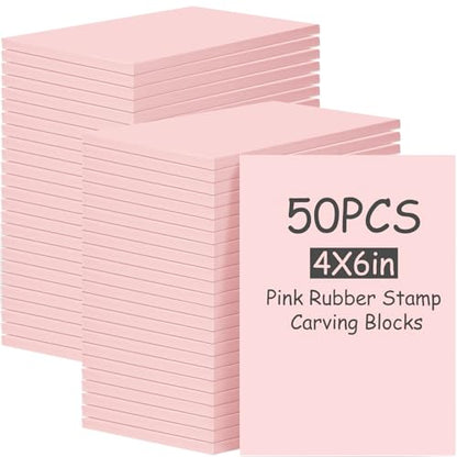 50 Pack Rubber Carving Blocks 4 x 6 Inch (50 Count)