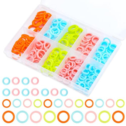 Stitch Markers 220pcs Crochet Knitting Stitch Marker Rings S (220 Count)