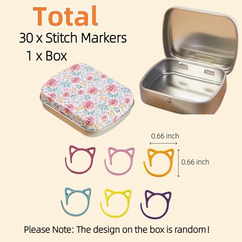 Stitch Markers for Crocheting Cat Stitch Markers with Box Metal Spiral Stitch Markers for Knitting Crochet Stitch Markers Rings Knitting and Crochet Notions