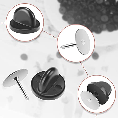 80 Pairs Rubber Blank Pin Backs Butterfly Clutch Backings Holder