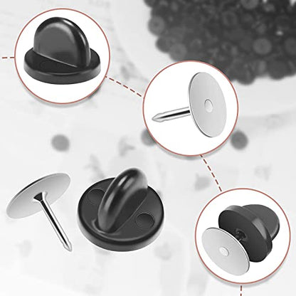 80 Pairs Rubber Blank Pin Backs Butterfly Clutch Backings Holder