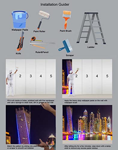 Mural Wallpaper Large City Night View