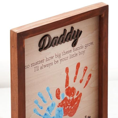 Best Dad Ever Hands Down Sign Handprint Kit with Paint DIY Gift for Father's Day