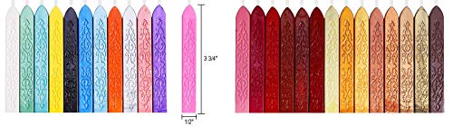 26Pcs Antique Sealing Wax Sticks with Wicks for Postage Letter Retro Vintage Wax Seal Stamp (26 Count)