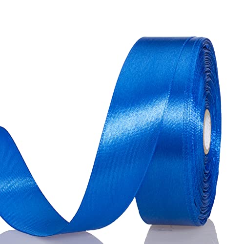 1 Inch Royal Blue Solid Satin Ribbon for Gift Wrapping