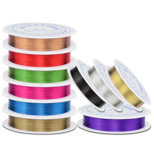 0.3 mm Dia. 10 Rolls Copper Jewelry Wire (492 Foot)