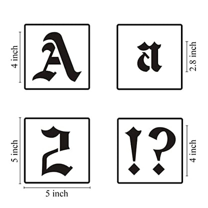 4 Inch Alphabet Letter Stencils for Painting (70 Count)