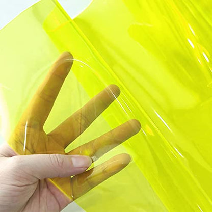 HYANG Yellow Solid Colors Transparent PVC Super Clear Holographic Vinyl 1 Roll 12" x 47"