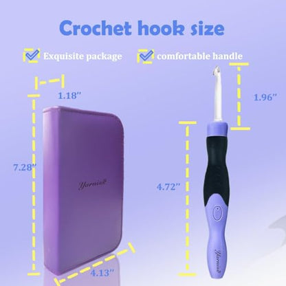 17 Size Lighted Crochet Hooks 2.5mm~14mm (17 Count)