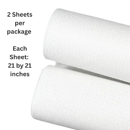 2 Sheets of White 14 Count Aida Cloth
