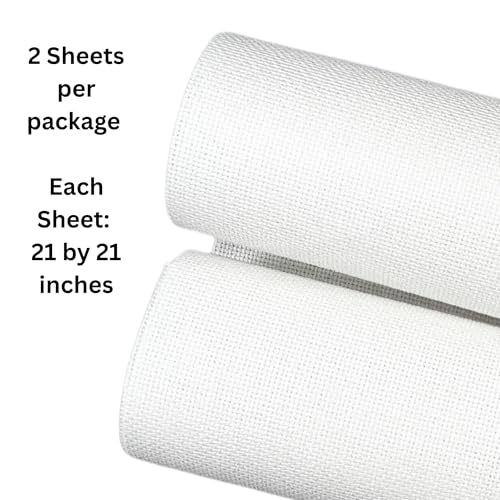 2 Sheets of White 14 Count Aida Cloth
