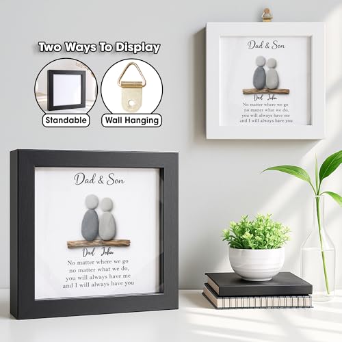 Personalized Dad & Son Pebble Art Frame