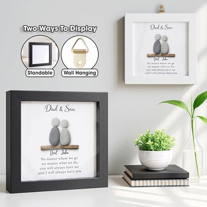 Personalized Dad & Son Pebble Art Frame