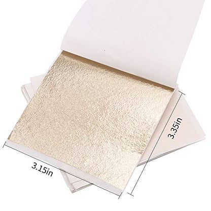 Gold Leaf Sheets for Art 100 PCS Antique Gold 3.15 by 3.35 Inches (100 Count)