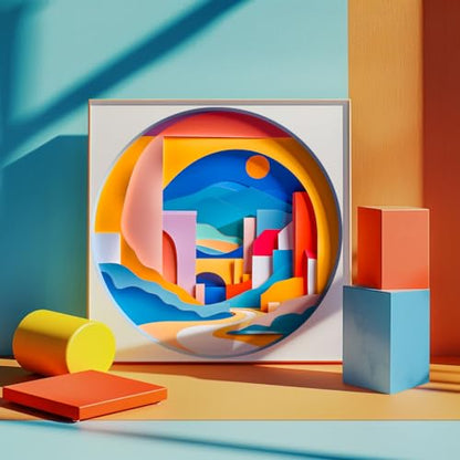 3D Visual Sunrise in the Distance 1000 Pieces Round Puzzle for Adult (1000 Count)