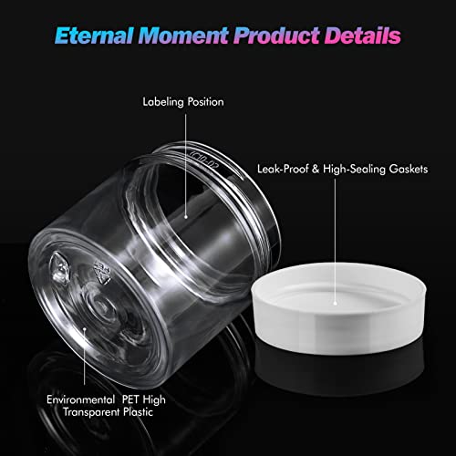 36 Pack 2 OZ Plastic Jars Clear Cosmetic Container with Lids (36 Count)
