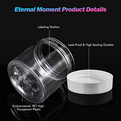 36 Pack 2 OZ Plastic Jars Clear Cosmetic Container with Lids (36 Count)