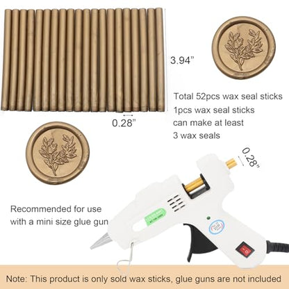 52pcs Antique Gold Wax Sealing Sticks