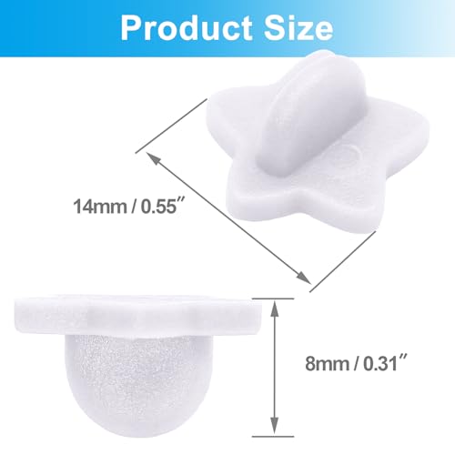 100 Pack White Star Shape Rubber Pin Backs (100 Count)