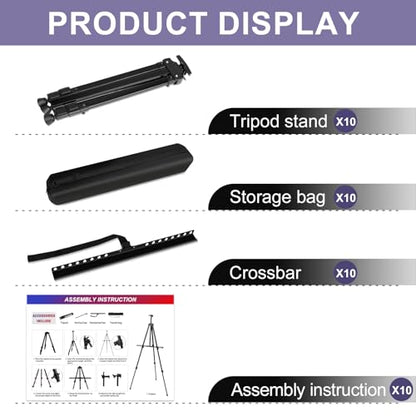 10 Pack Painting Display Easel Stand Portable Adjustable Metal Tripod (10 Count)