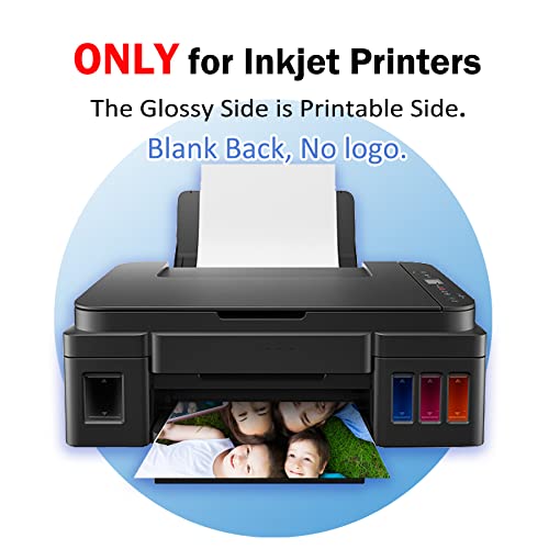 Photo Paper Resin Coated 8.5x11 In Glossy Photo Printer Paper 72lb (50 Count)