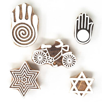Wooden Printing Stamp (5 Count)