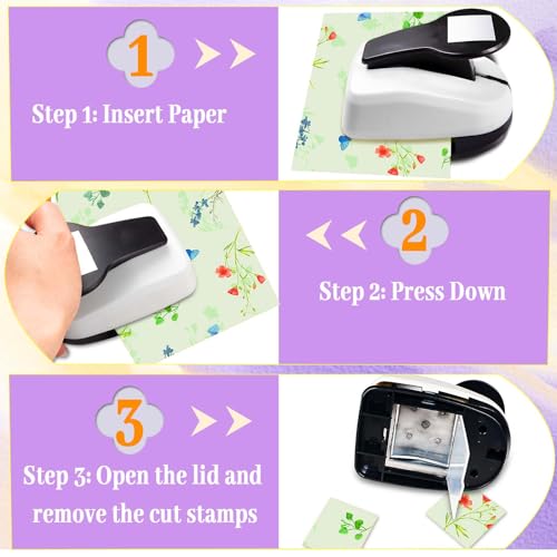 Square Punch for Crafts Square Hole Punch 1 inch Paper Punches for Crafting Squares Shape Hole Puncher for Crafts Scrapbooking