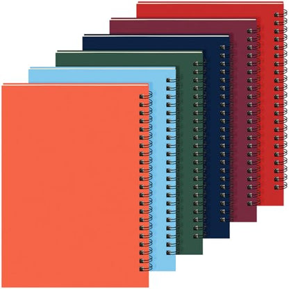 Spiral Notebook Bulk A5 College Ruled Journals Notebooks Lined 8.3 x 5.5 Inch Note Books Writing Thick Paper Notebook for Christmas Office Business School Gifts Supplies (6 Count)
