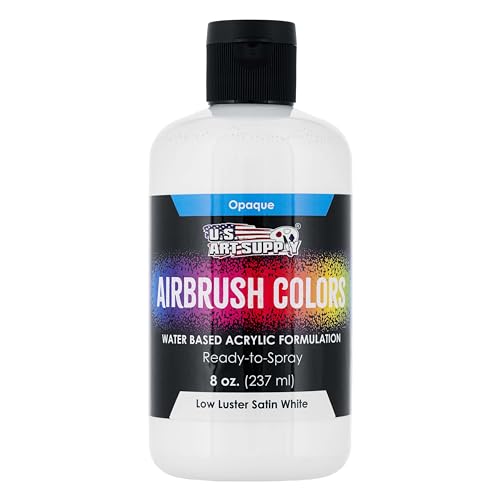 Low Luster Satin White Acrylic Airbrush Paint (8 Fl Oz)