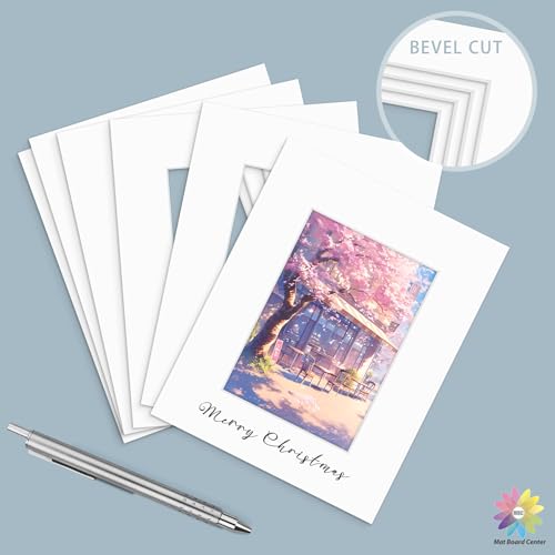 Mat Board Center 50 Pack 8x10 Picture Mat for 5x7 Photo White