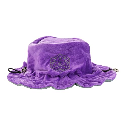 Large DND Dice Bag with Pockets Purple Storage Bag for D&D RPG Game (21 Ounce)