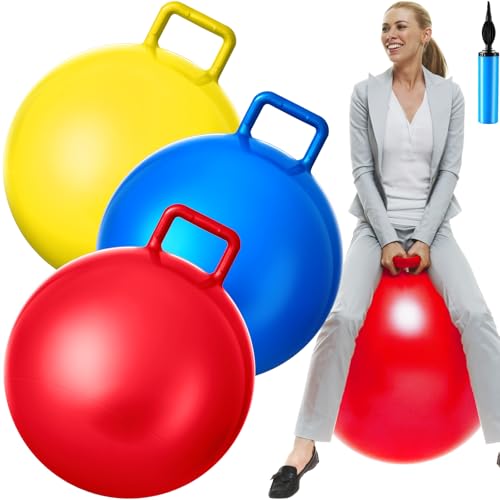3 Pcs 31 Inch Bouncing Ball with Handle (3 Count)