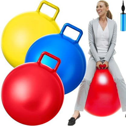 3 Pcs 31 Inch Bouncing Ball with Handle (3 Count)