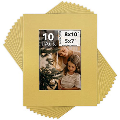 Mat Board Center 10 Pack 8x10 Photo Mats for 5x7 Picture