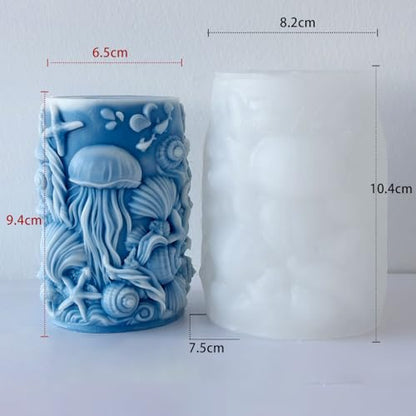 Ocean Animal Cylinder Candle & Resin Mold