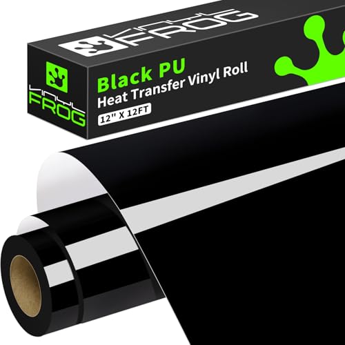 Black Heat Transfer Vinyl Roll 12" x12ft Matte HTV Vinyl